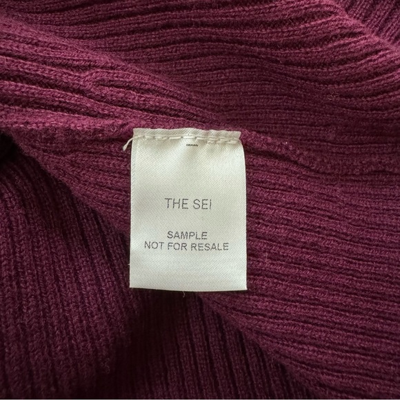 The Sei Womens Square Neck Wool & Cashmere-Blend Plum Sweater Top - Picture 8 of 11
